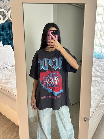 AC/DC grup baskılı t-shirt