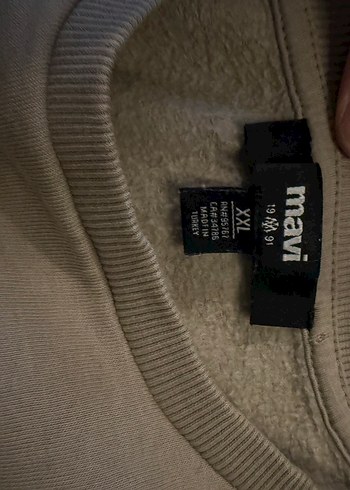 Düz krem rengi mavi sweat - Görsel 2