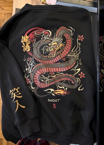 Siyah Baskılı Kapüşonlu Erkek Sweatshirt - Görsel 2