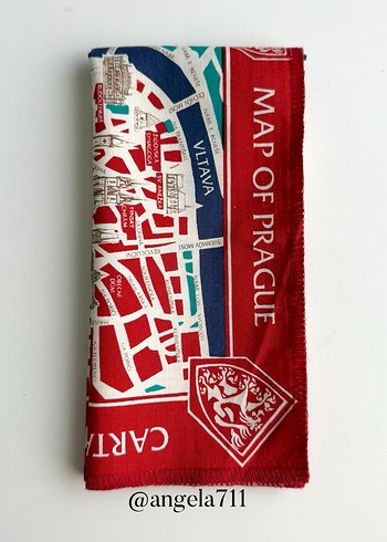 Prag haritası desenli kumaş peçete - Görsel 5