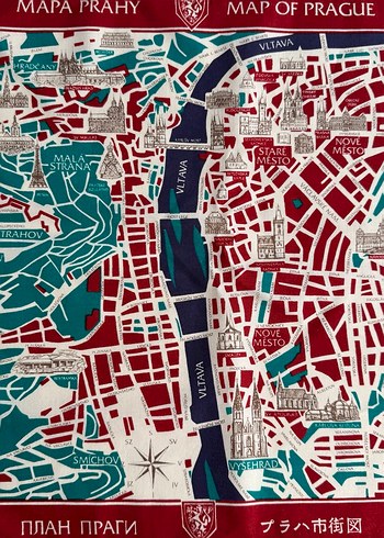 Prag haritası desenli kumaş peçete - Görsel 6