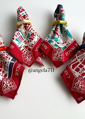 Prag haritası desenli kumaş peçete - Görsel 3