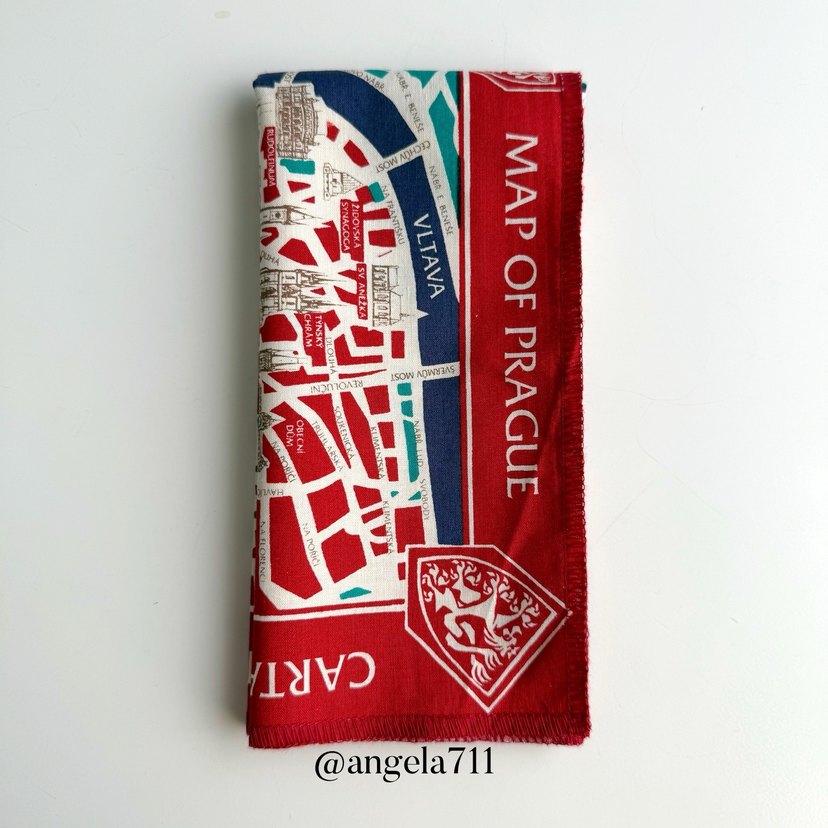 Prag haritası desenli kumaş peçete - Görsel 5