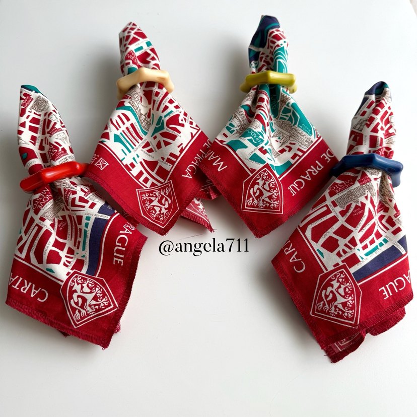 Prag haritası desenli kumaş peçete - Görsel 3