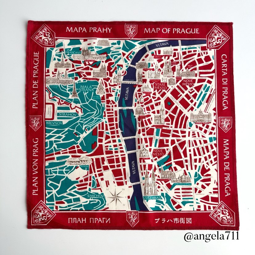 Prag haritası desenli kumaş peçete - Görsel 2