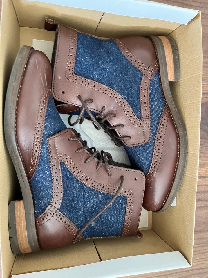 Kahverengi Denim Kadın Dolgu Topuklu Bot - Görsel 3