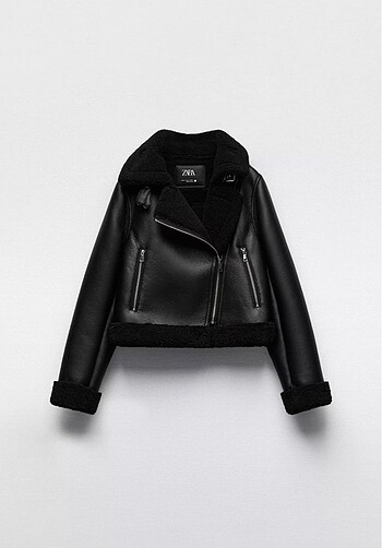 Zara deri biker ceket mont