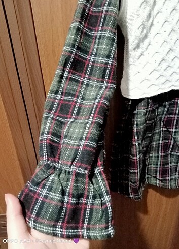 44 Beden Kışlık oduncu gömlek crop takımı
