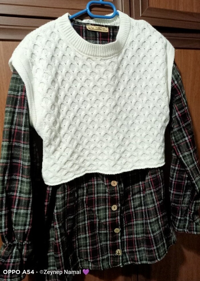 Kışlık oduncu gömlek crop takımı - Görsel 2