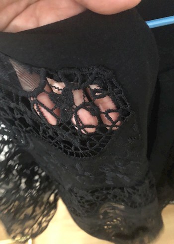 Dantel Detaylı Siyah Goth Bluz - Görsel 4