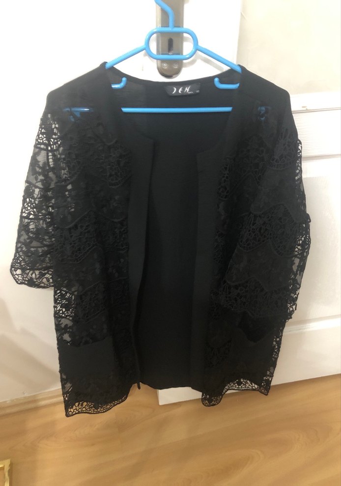 Dantel Detaylı Siyah Goth Bluz - Görsel 5