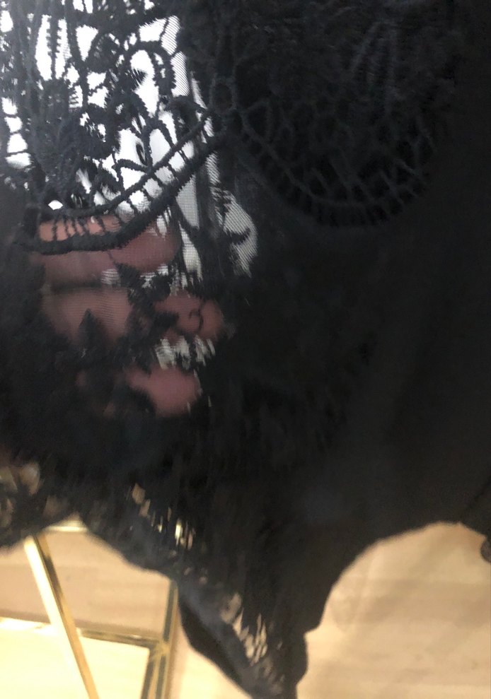 Dantel Detaylı Siyah Goth Bluz - Görsel 3