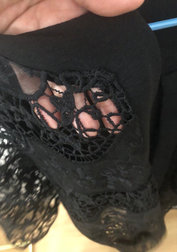 Dantel Detaylı Siyah Goth Bluz - Görsel 4