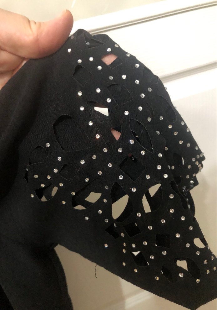 Siyah Düğmeli Kadın Süet Bluz - Görsel 4