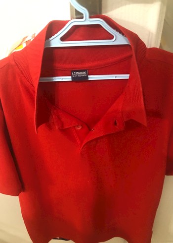 Kırmızı Düğmeli Kısa Kollu Erkek Polo Tişört - Görsel 2