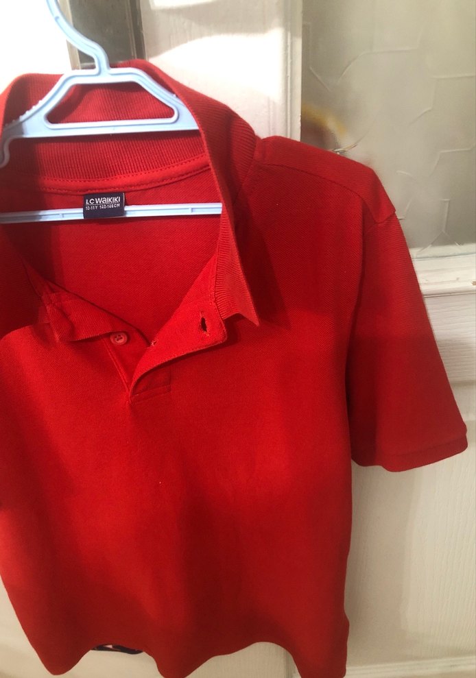 Kırmızı Düğmeli Kısa Kollu Erkek Polo Tişört - Görsel 3