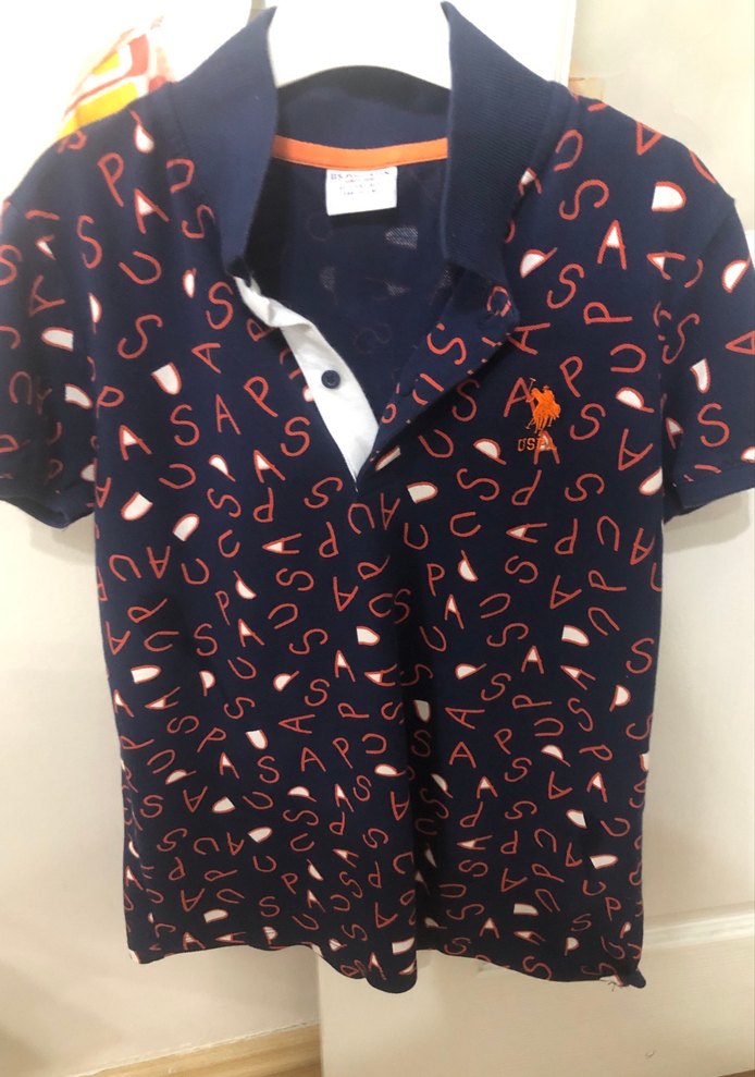 Erkek Lacivert Baskılı Kısa Kollu Polo Tişört - Görsel 2