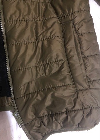 Erkek Çocuk Haki Kapüşonlu Fermuarlı Mont - Görsel 3