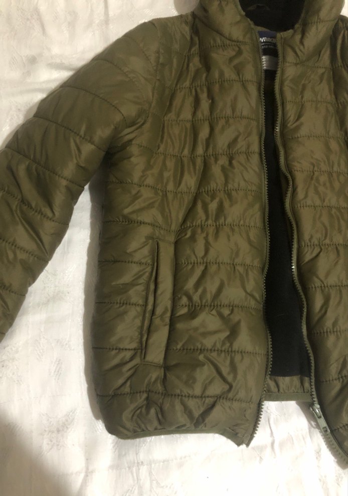 Erkek Çocuk Haki Kapüşonlu Fermuarlı Mont - Görsel 2