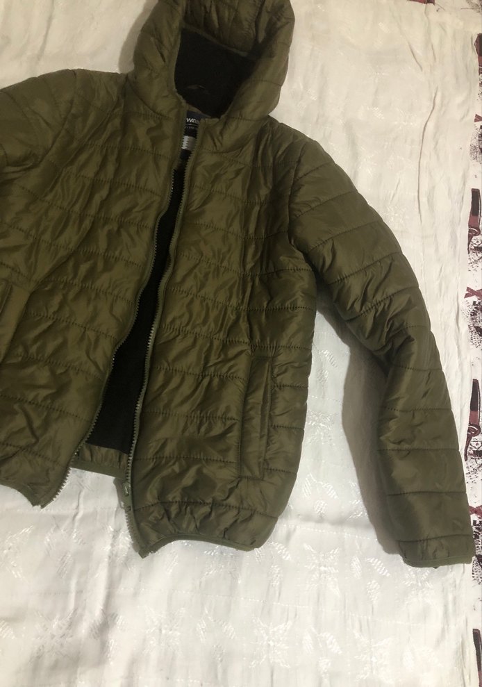 Erkek Çocuk Haki Kapüşonlu Fermuarlı Mont - Görsel 5