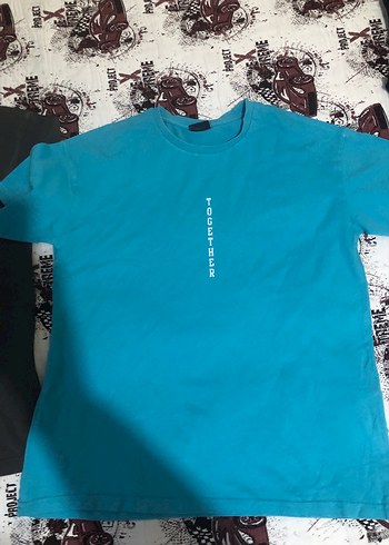 Mavi Baskılı Kısa Kollu Tişörtü - Görsel 4