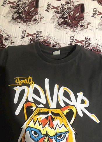 Mavi Baskılı Kısa Kollu Tişörtü - Görsel 7