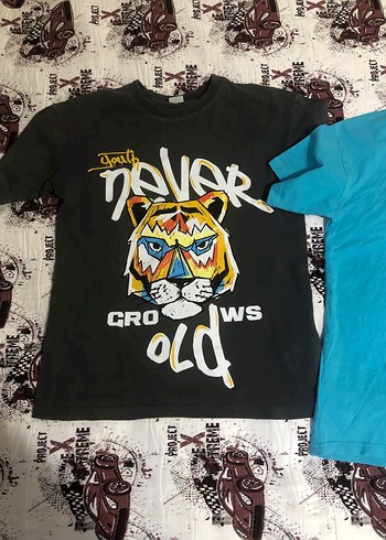 Mavi Baskılı Kısa Kollu Tişörtü - Görsel 2