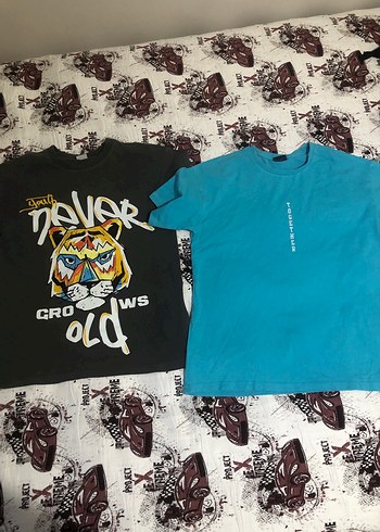 Mavi Baskılı Kısa Kollu Tişörtü - Görsel 3