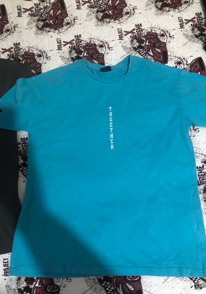 Mavi Baskılı Kısa Kollu  Tişörtü - Görsel 4