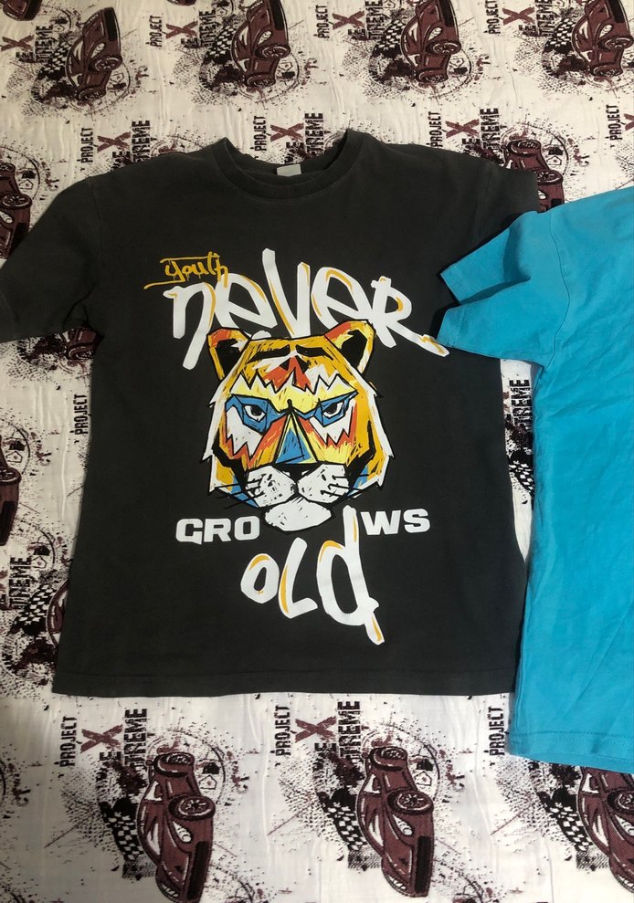 Mavi Baskılı Kısa Kollu  Tişörtü - Görsel 2