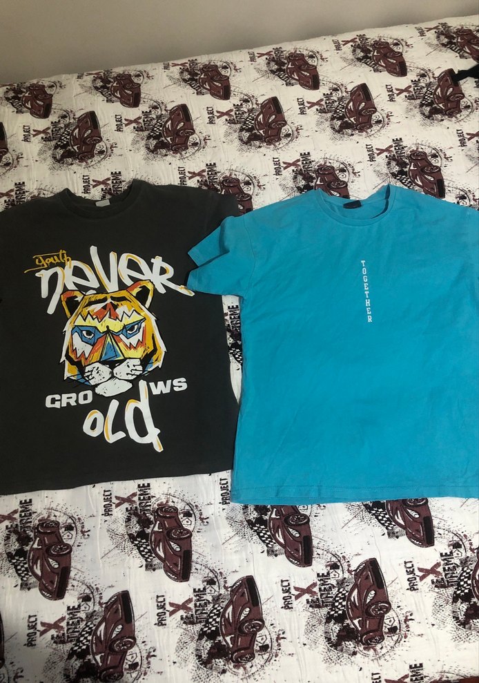 Mavi Baskılı Kısa Kollu  Tişörtü - Görsel 3