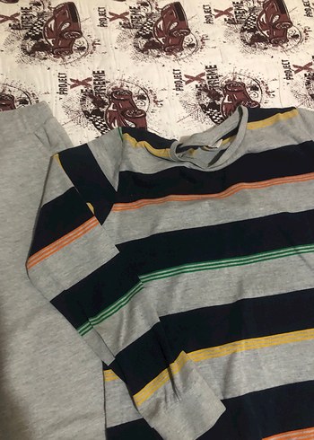 Erkek Gri Çizgili Sweatshirt ve Eşofman Takımı - Görsel 3