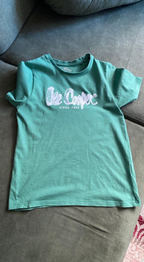 Turkuaz Pamuklu erkek Tişörtü, Kısa Kollu - Görsel 4