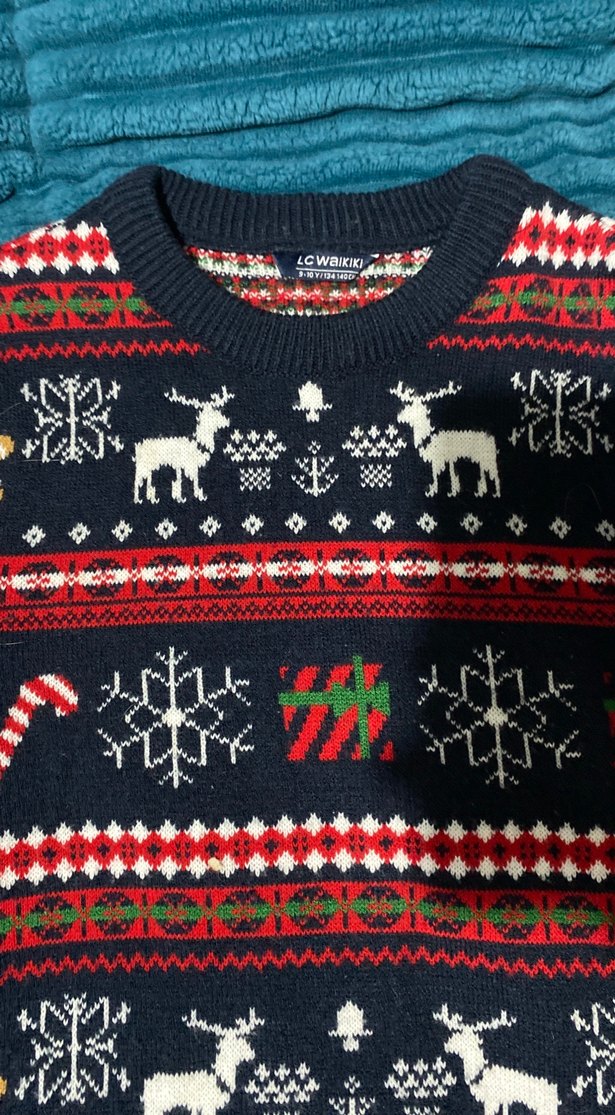 Desenli Örgü erkek çocuk Kazak - Görsel 2