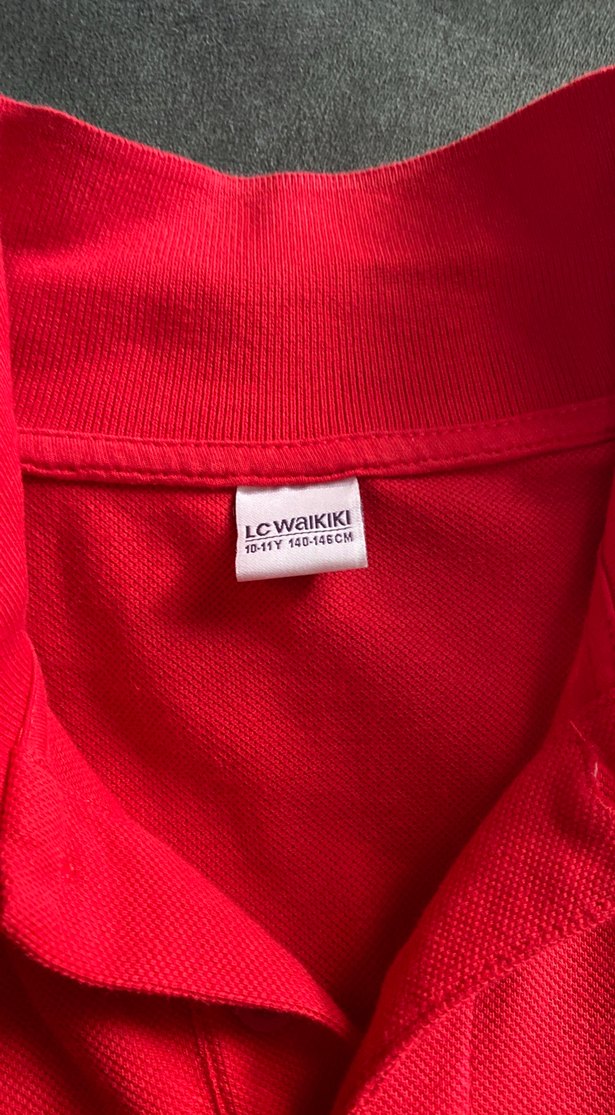 Kırmızı Erkek çocuk Uzun Kollu Polo Tişört - Görsel 2