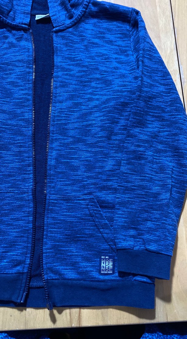 Erkek Çocuk Kapüşonlu Fermuarlı Mavi Sweatshirt - Görsel 5