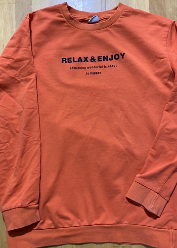 Turuncu Baskılı Uzun Kollu erkek çocuk Sweatshirt - Görsel 2