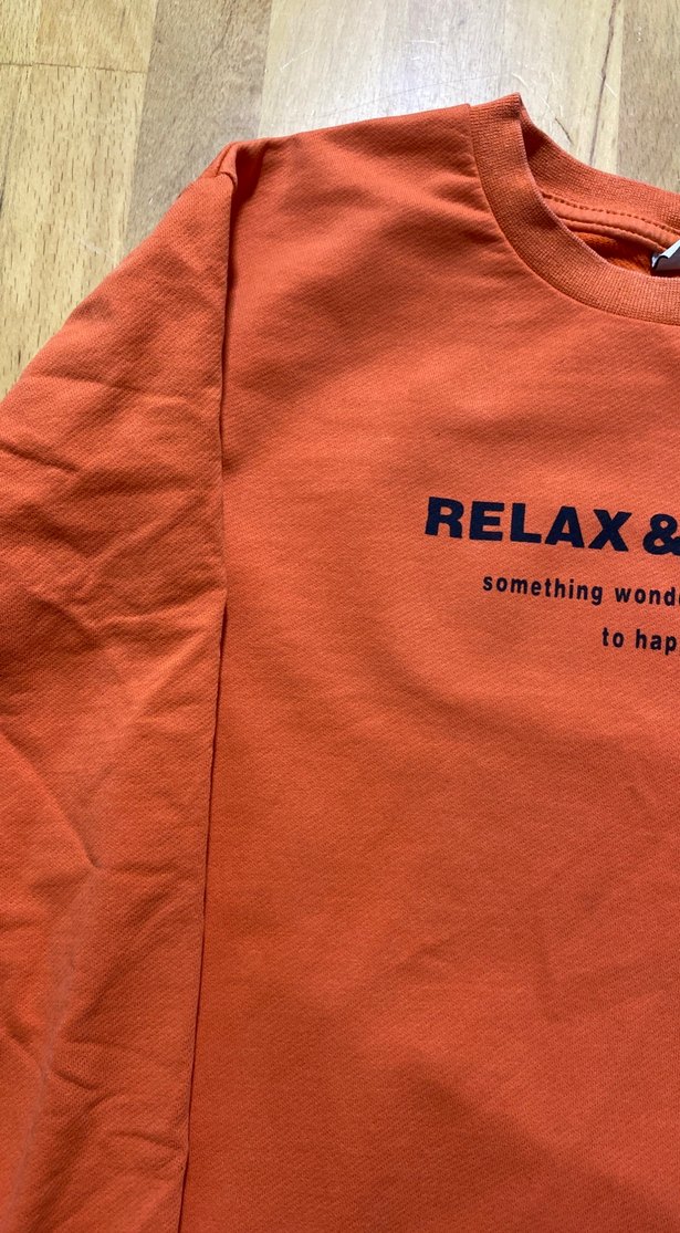 Turuncu Baskılı Uzun Kollu erkek çocuk Sweatshirt - Görsel 4