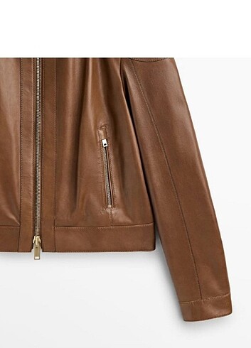 xs Beden kahverengi Renk Massimo Dutti koyun derisi ceket