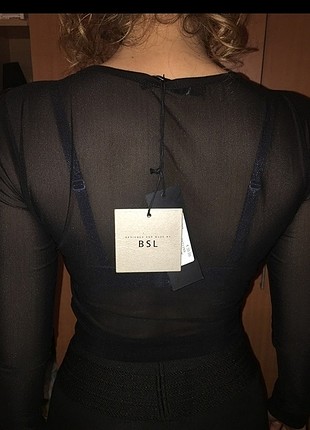 BSL FASHION Siyah crop büstiyer