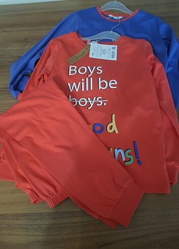 6 Yaş Beden çeşitli Renk Penti çocuk pijama takımı