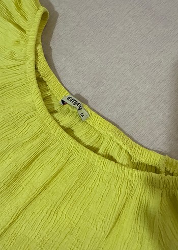 Sarı Dantel Detaylı Bohem Mini Bluz - Görsel 3