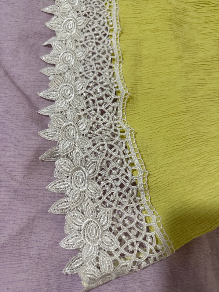 Sarı Dantel Detaylı Bohem Mini Bluz - Görsel 2