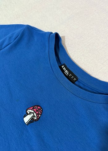 Mavi Mini Kadın Tişört, Kısa Kollu - Görsel 2