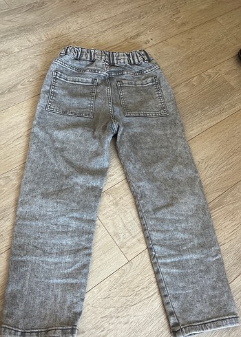 Gri Batik Desenli Çocuk Erkek Kot Pantolon - Görsel 3