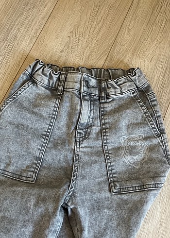 Gri Batik Desenli Çocuk Erkek Kot Pantolon - Görsel 4