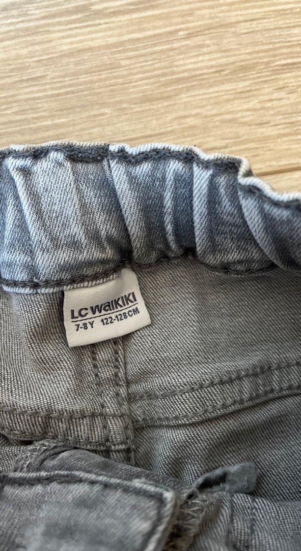 Gri Batik Desenli Çocuk Erkek Kot Pantolon - Görsel 2