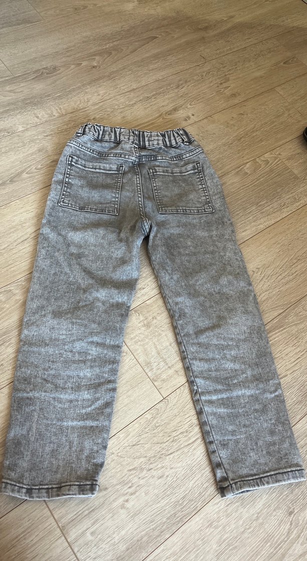 Gri Batik Desenli Çocuk Erkek Kot Pantolon - Görsel 3