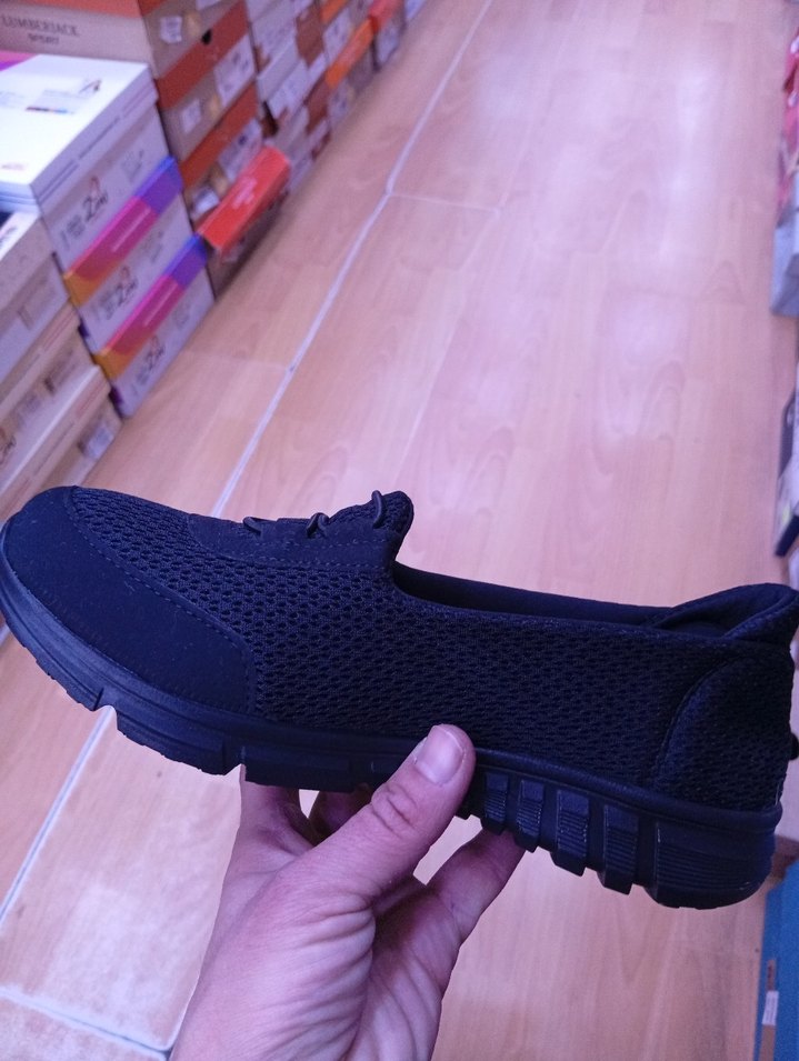 Siyah Elastik Kadın Spor Ayakkabı - Görsel 2