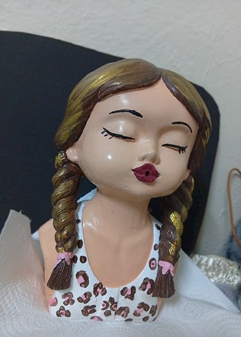 Pastel Renkli Kahverengi Kız Saksı - Görsel 2